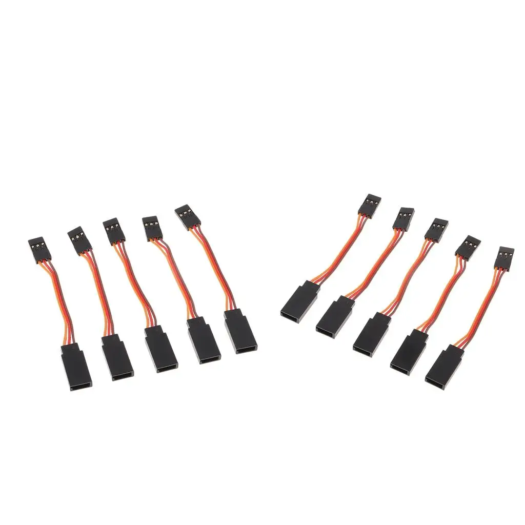 

10x 50mm Male to Female Servo Extension Lead Cable 3 Pin Futaba JR Connector