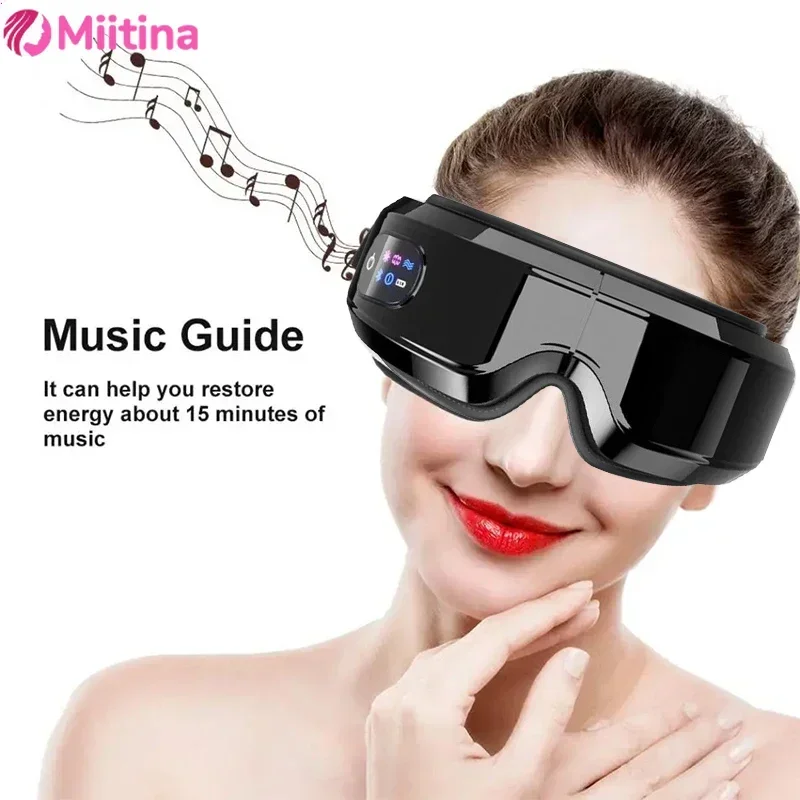 Smart Eye Massager Heating Compress Vibration Eye Care Device Bluetooth Music Relax Relieves Fatigue Dark Circles Remove Weary