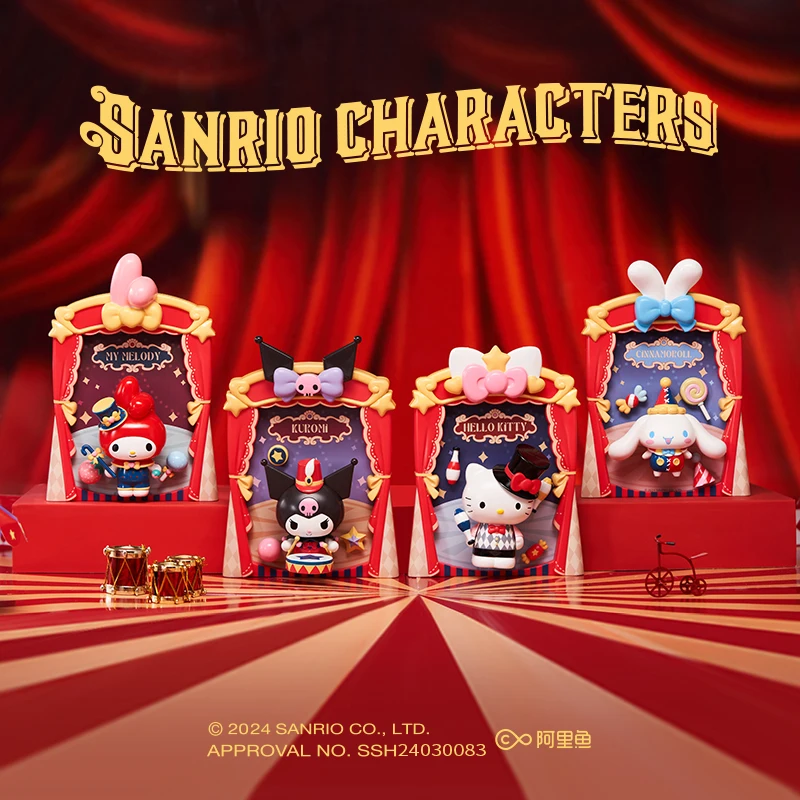 Sanrio Circus Series Figure blocchi di costruzione magnetici Kuromi Hello Kitty My Melody Cinnamroll modello di cartone animato giocattolo fai da te regali per bambini