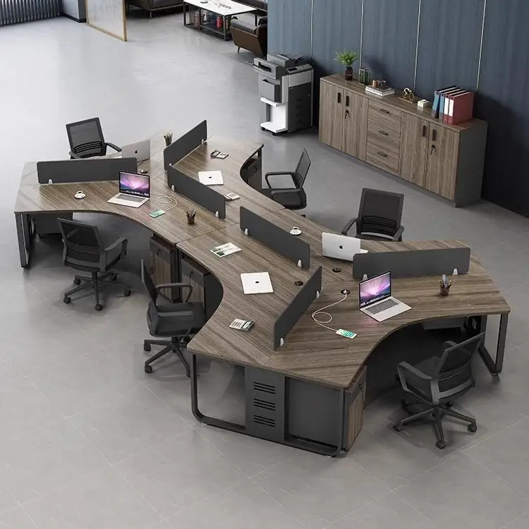 Estação de trabalho modificada da divisória por atacado da mesa da estação de trabalho da mobília do escritório do projeto moderno