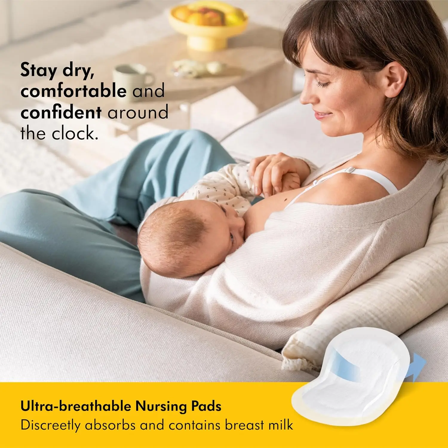 4-Pack/400 count,Ultra-Breathable Nursing Pads, Highly Absorbent,  Super Soft, Discreet Design for Comfortable Wear,