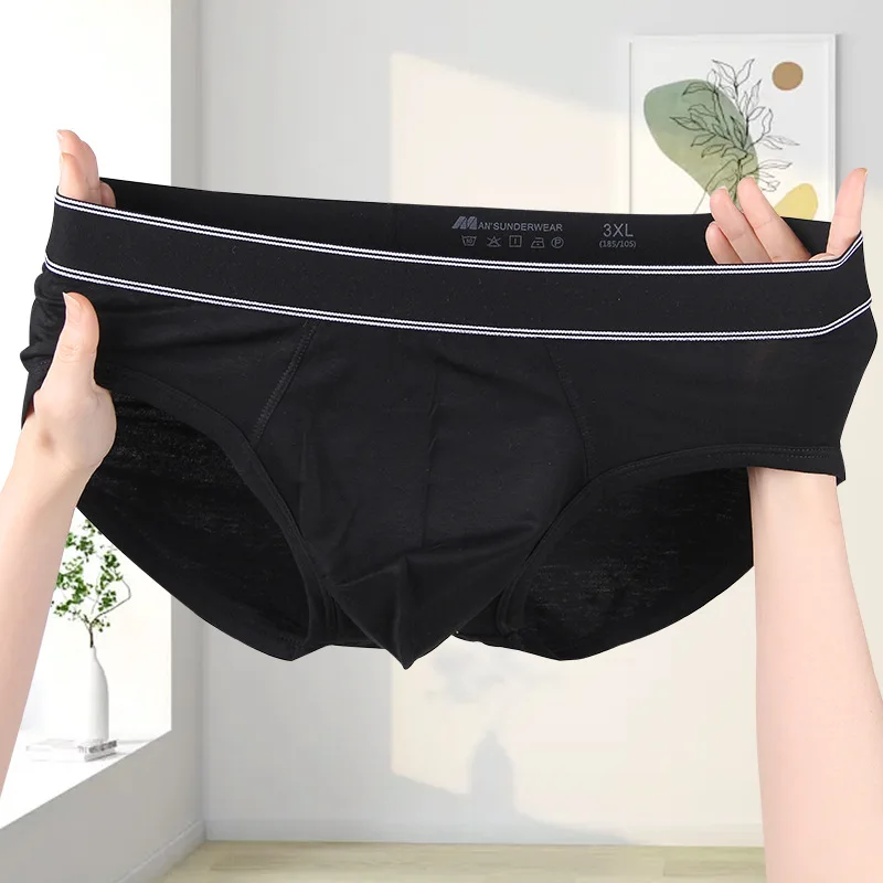 Men Cotton Briefs U Convex Pouch Underwear Breathable Bulge Pocket Underpants Solid Panties Male Soft Knickers Comfy Lingerie