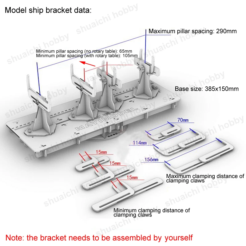 1Set Ship Model Making Auxiliary Bracket Construction Support Platform Wooden Assembly Stand for Simulation Warship Sailboat