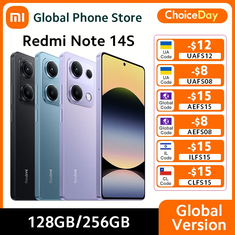 Global Version Xiaomi Redmi Note 14S Smartphone 5000mAh 120Hz MTK Helio G99 200MP 6.67" AMOLED Display 67W Hyper Charge