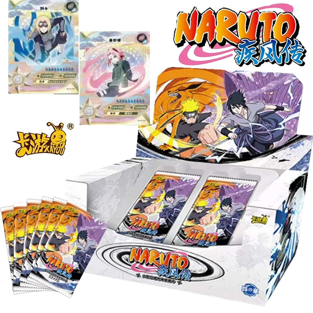 Kayou-Tarjetas de colección de NARUTO auténticas para niños, tarjetas coloridas deslumbrantes y limitadas de cómics juveniles Shippuden, pasatiempos, regalos de cumpleaños