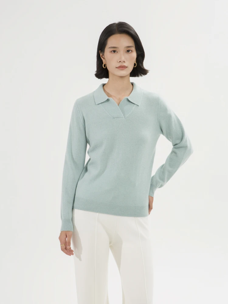 

New Women 100% Cashmere Women Sweater Polo Neck Long Sleeve Basic Jumper Autumn Winter Clothing Knitwear TopsFashionable Stylish