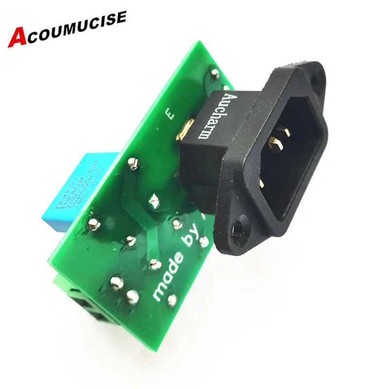 4A EMI noise filter  board with Gold-plated AC outlet for diy power amplifier