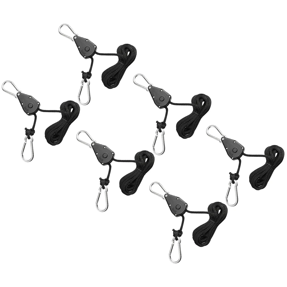 

6pcs Grow Light Hangers Adjustable Metal Abs Pp Lifting Hook Ropes Locking Height Control For Plant Grow Lamps Tents Fans Heavy