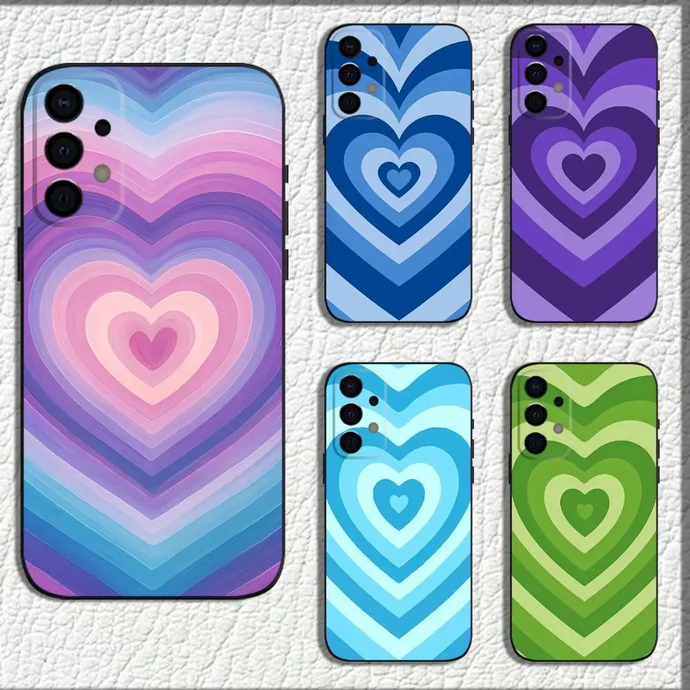 

Heart Pattern For Samsung Galaxy A73,72,71,52,51,40,41,22,32,31,13,12,Note20 Soft Black Phone Case Shell