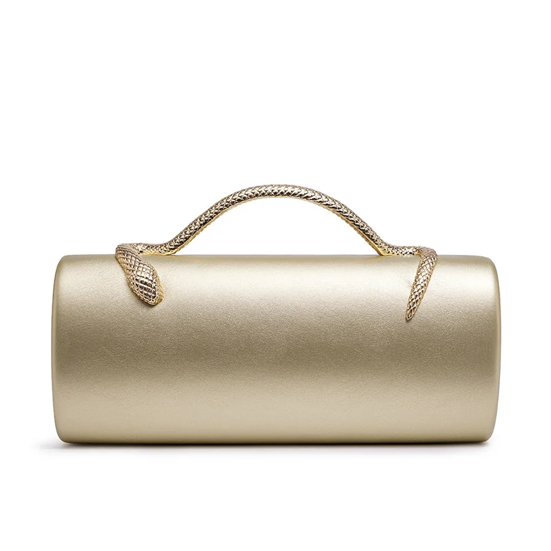 Trendy Pure Gold Women's Bags High-end Glossy Snake Handle Formal Clutch Weddings Party Guest Evening Purse Emerald Burgundy