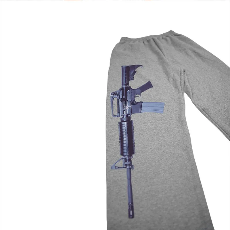 2025 Nouveau Européen et Américain Brodé Rue Mode Tendance Pliant Harajuku Armes À Feu Imprimé Couple Salle De Bains Pantalon Pantalon