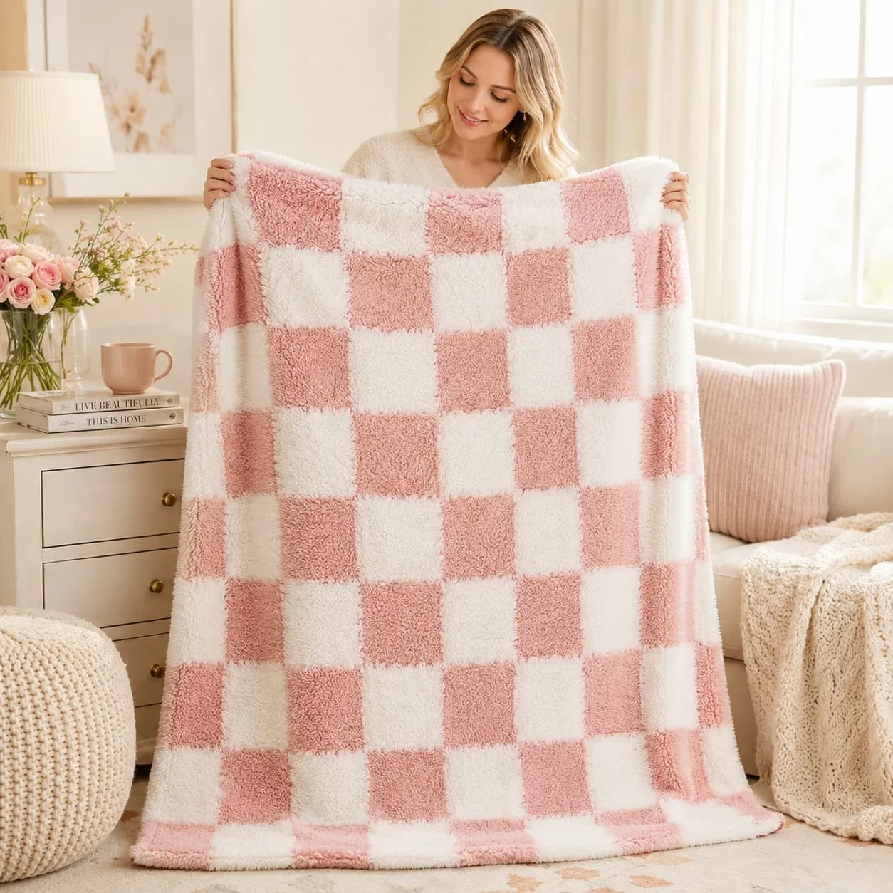 [Holiday Gifts] 1pc of Colorful Plaid Flannel Blanket, Thickened Material, Suitable for Office Nap Blankets, Summer Throw Blankets, Double Bed Sheets, Outdoor Camping, Holiday Gifts, Multi-purpose Blankets, Soft and Skin-friendly