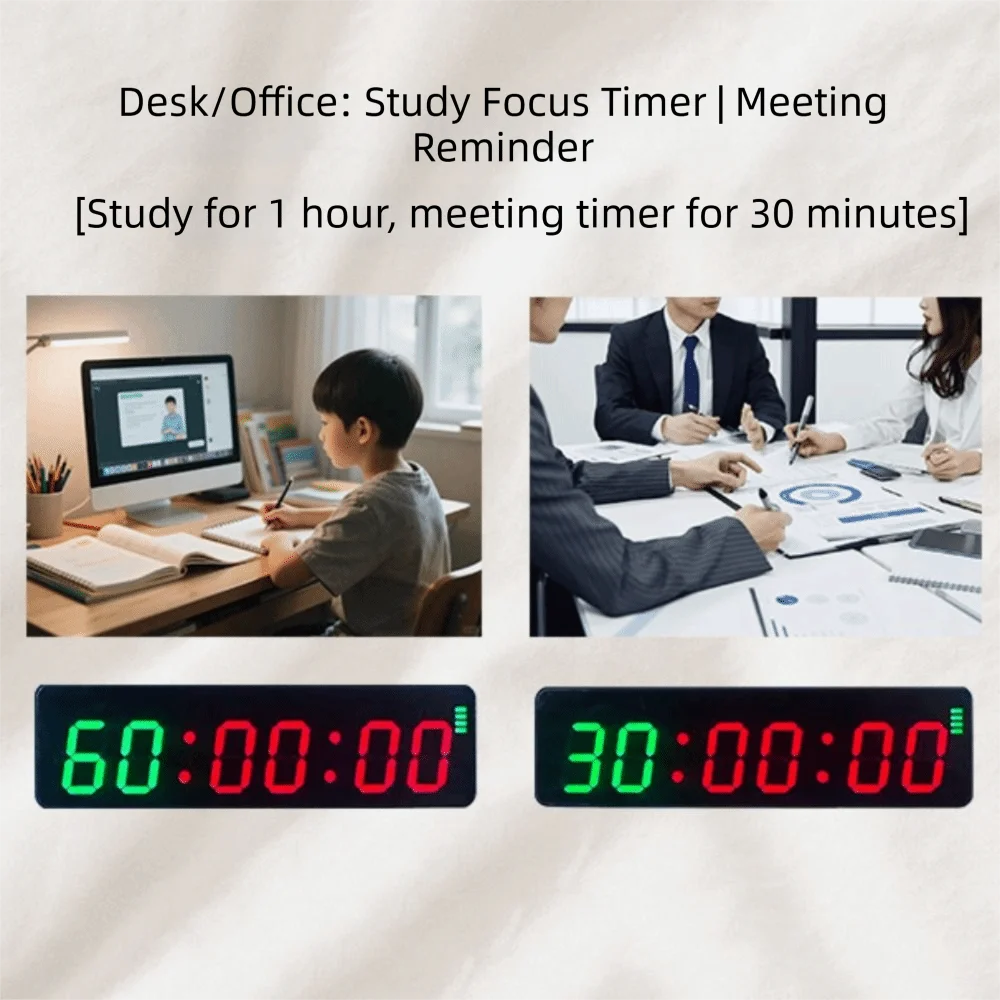 Exercise Timer Rechargeable Gym Timer with Magnetic Back Portable Mini Gym Timer USB‑C Countdown/up Countdown Stopwatch Fitness