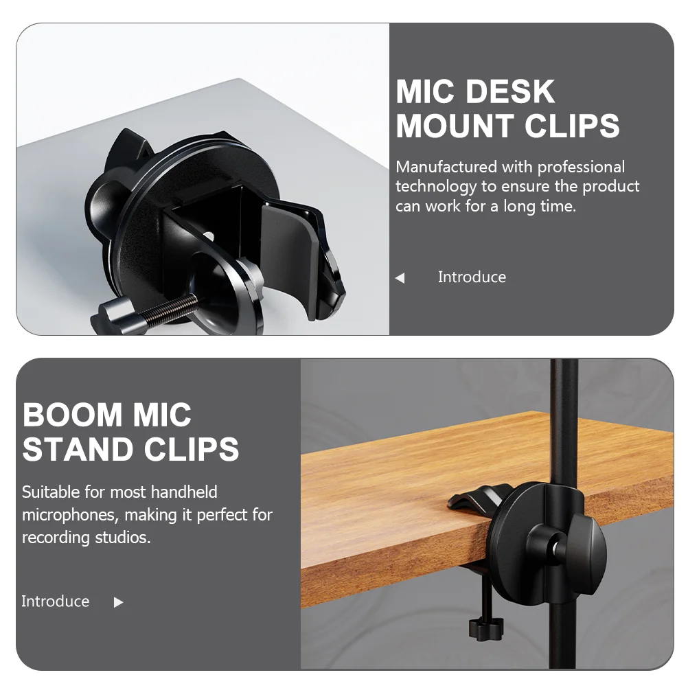 Mic Holder Microphone Stand Clamps Desk Mount Clips Boom Arm for Bracket Stands