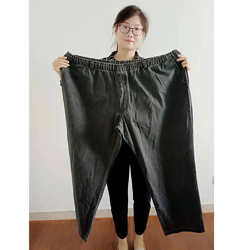 15XL 200kg Spring Autumn Men Large Size Jeans Oversize Denim Pants Elastic Waist 62 68 66 64 70 Stretch Elasticity Loose Jeans