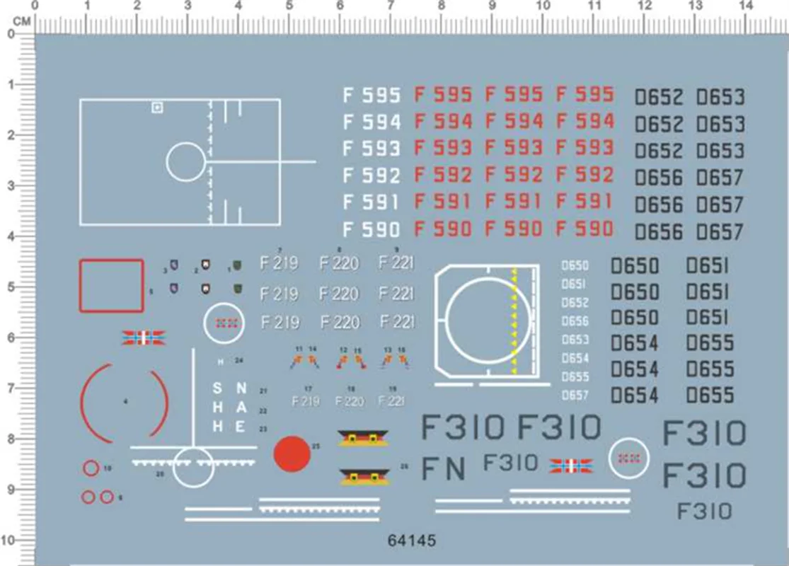 

1/700 Scale WWII Navy Characters Markings Military Model Kit Water Slide Decal 64145