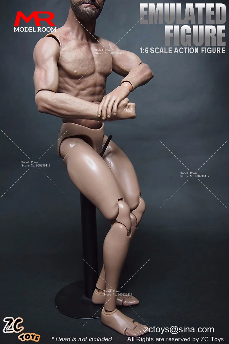 ZCTOYS S001 S002 S005 1/6 Male Muscle Joint Body 12-inch Soldier Action Figure Super Flexible Body Fit 1:6 Neckless Head Sculpts