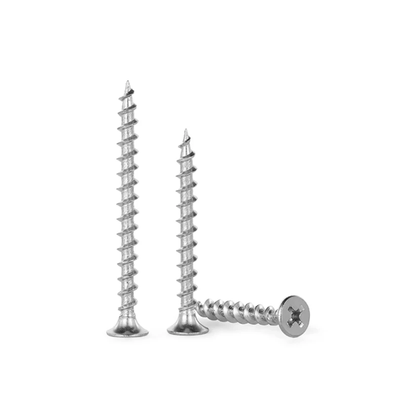 10-50pcs M4x15~70mm 304 Stainless Steel Phillips Countersunk Head Wood Screws Cross Flat Head Self Tapping Silk Fiber Nail