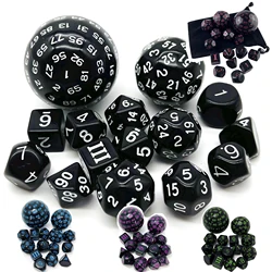 Polyhedral Dice Set DND Cubes POP D3-D100 Acrylic Dice Sets 15 Pcs With Cloth Bag For Gift DND Game RPG Board Game Accessories