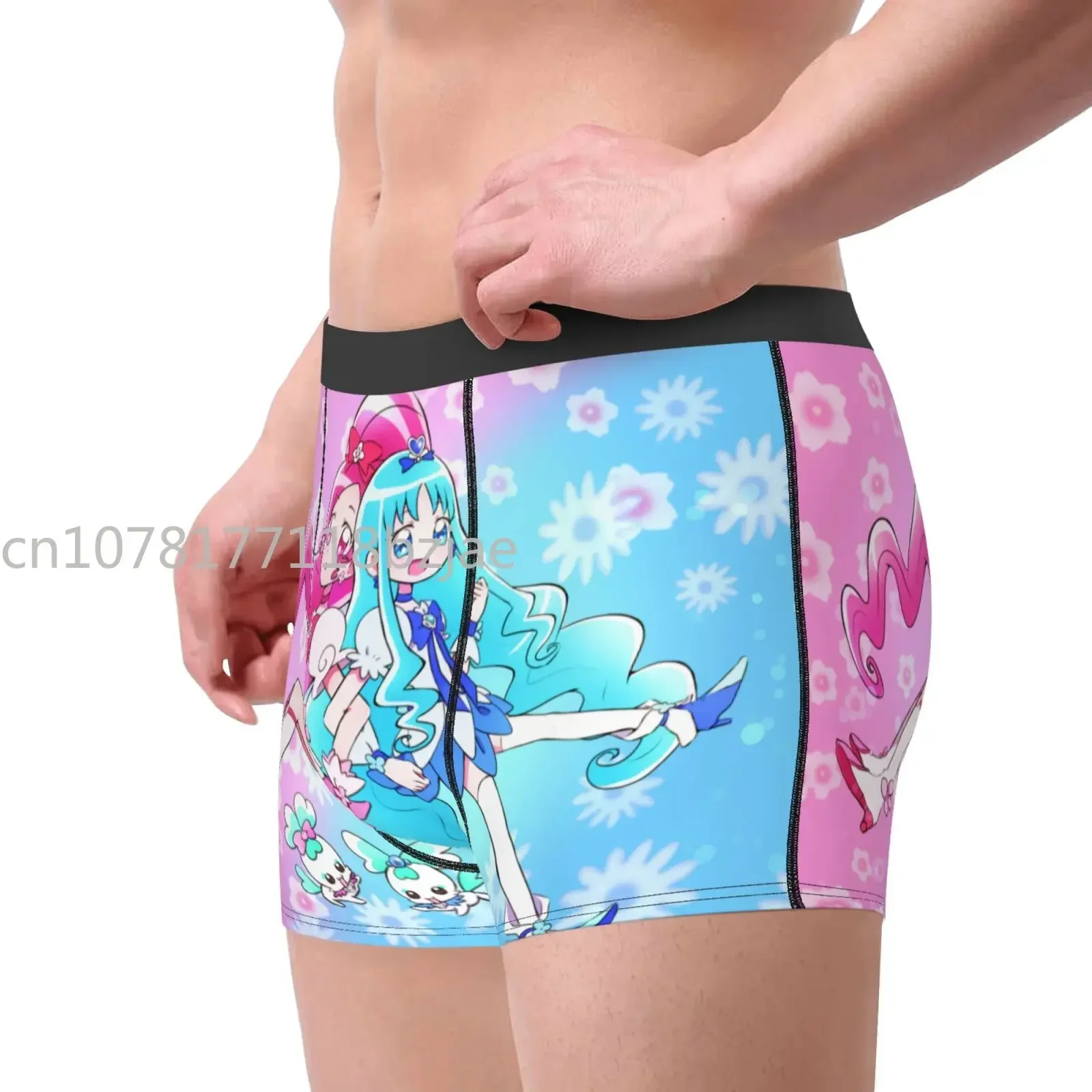 Magic Precure Anime Girl Heartcatch Boxershorts Men Male Underpants Double Sides Printed Soft Breathable Underwear Panties Men