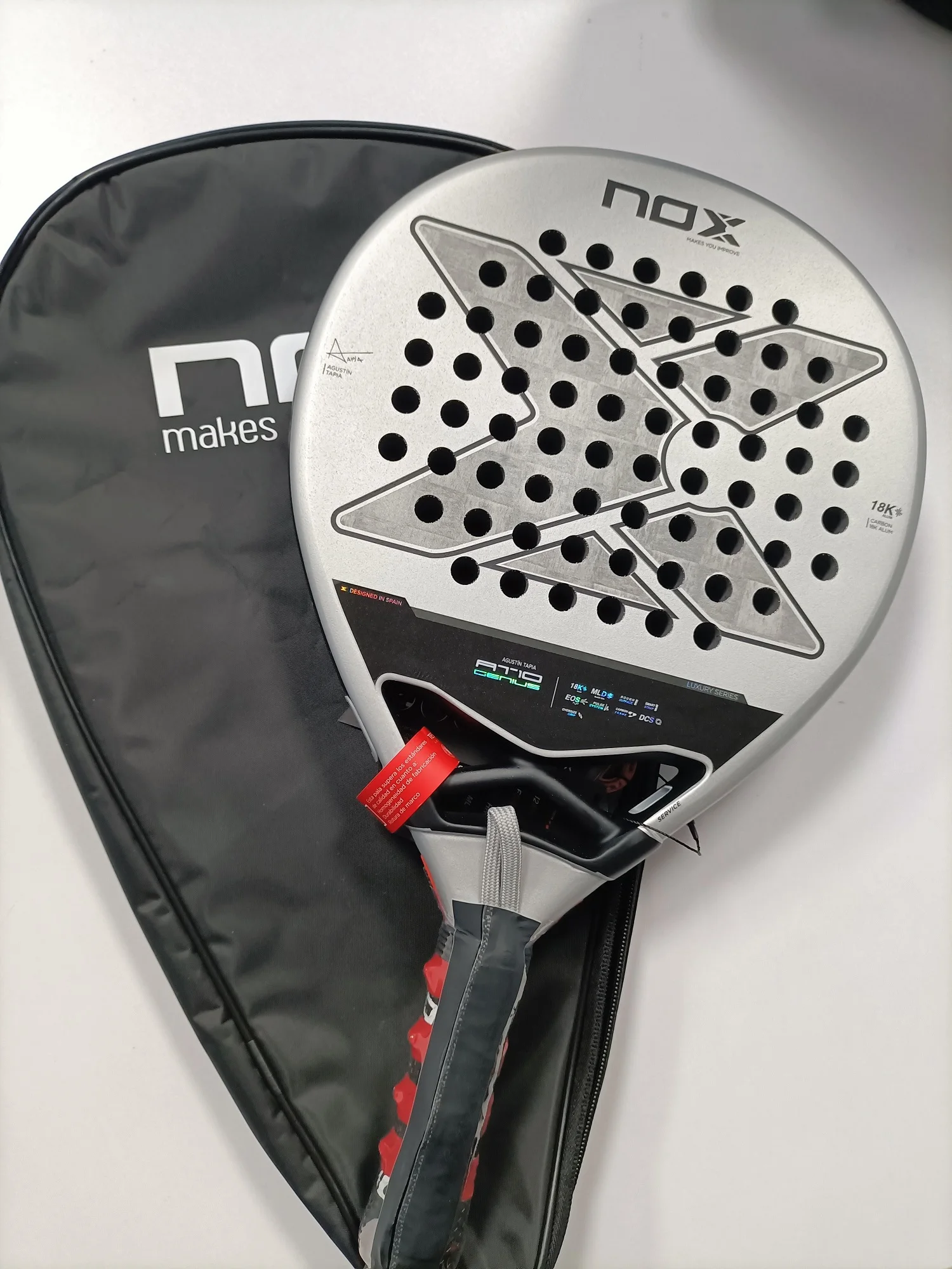 X-ONE-Carbon Fiber Paddle Raquete de tênis, núcleo redondo forma para iniciantes, raquete sem capa saco, 3K 12K 18K