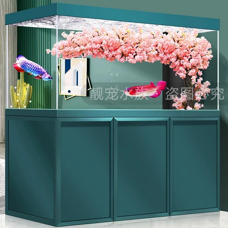 FG10High-End Home Office Jinjing Super White Glass Fish Tank Bottom Loop Filter No Change Aquarium