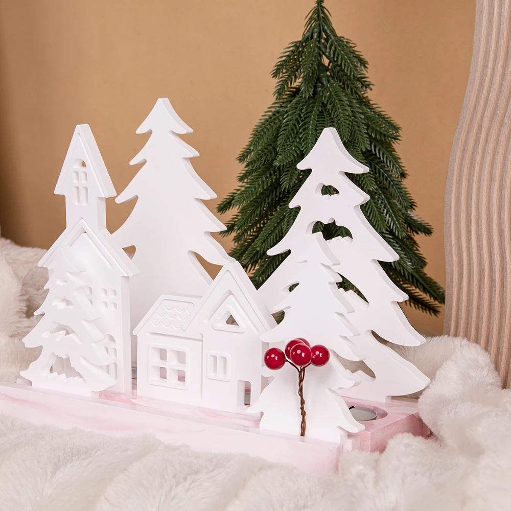7 Teile/satz Weihnachten Kerzenhalter Ornamente Silikon Form DIY Gips Form Weihnachten Baum Haus Vier-Gitter Kerzenhalter Kerze Form