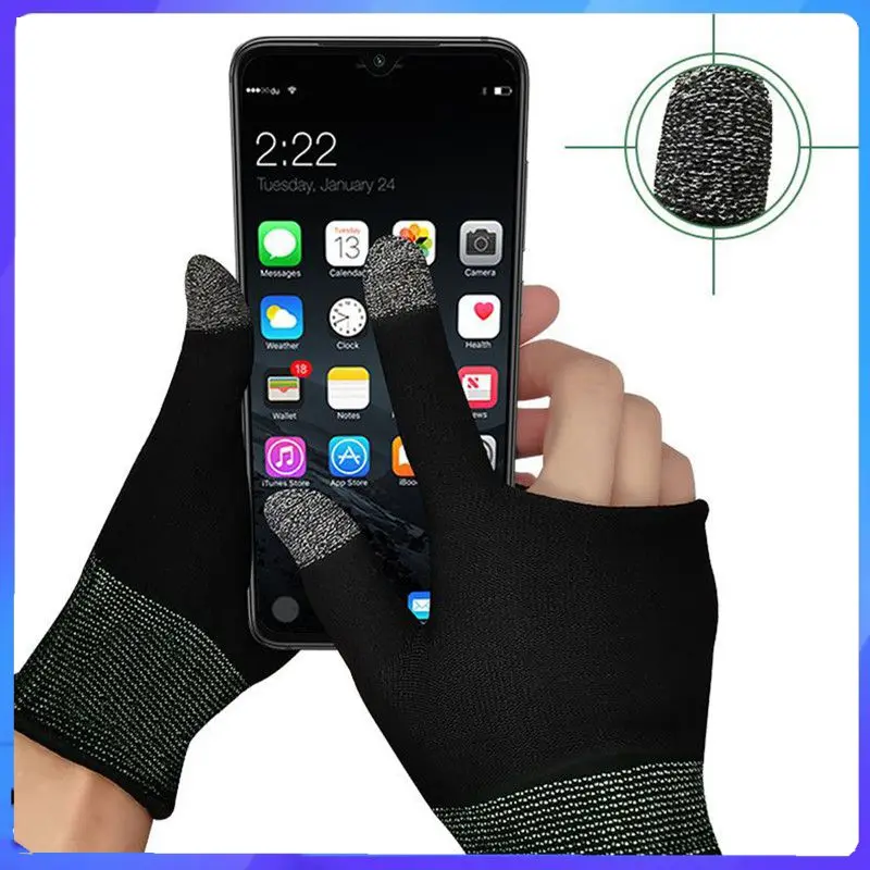 1 Pair Finger Gloves For Gaming PUBG Mobile Set Sweatproof Non-Scratch Sensitive Touch Screen Gaming Finger Slevee Thumb Sleeve