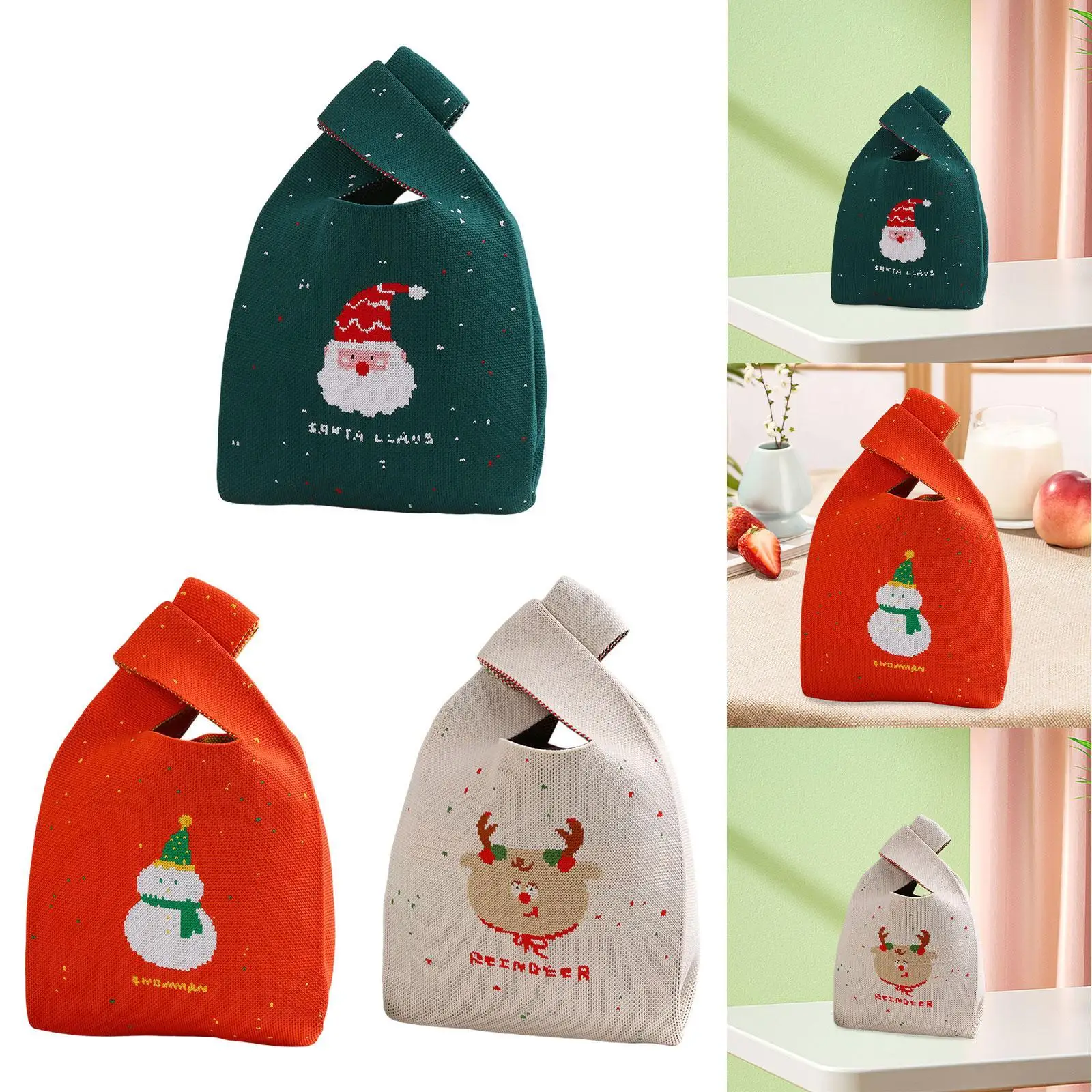 Women Tote Bag Fashion Trendy Knitted Bag for Outdoor Winter New Year Work Party image 3