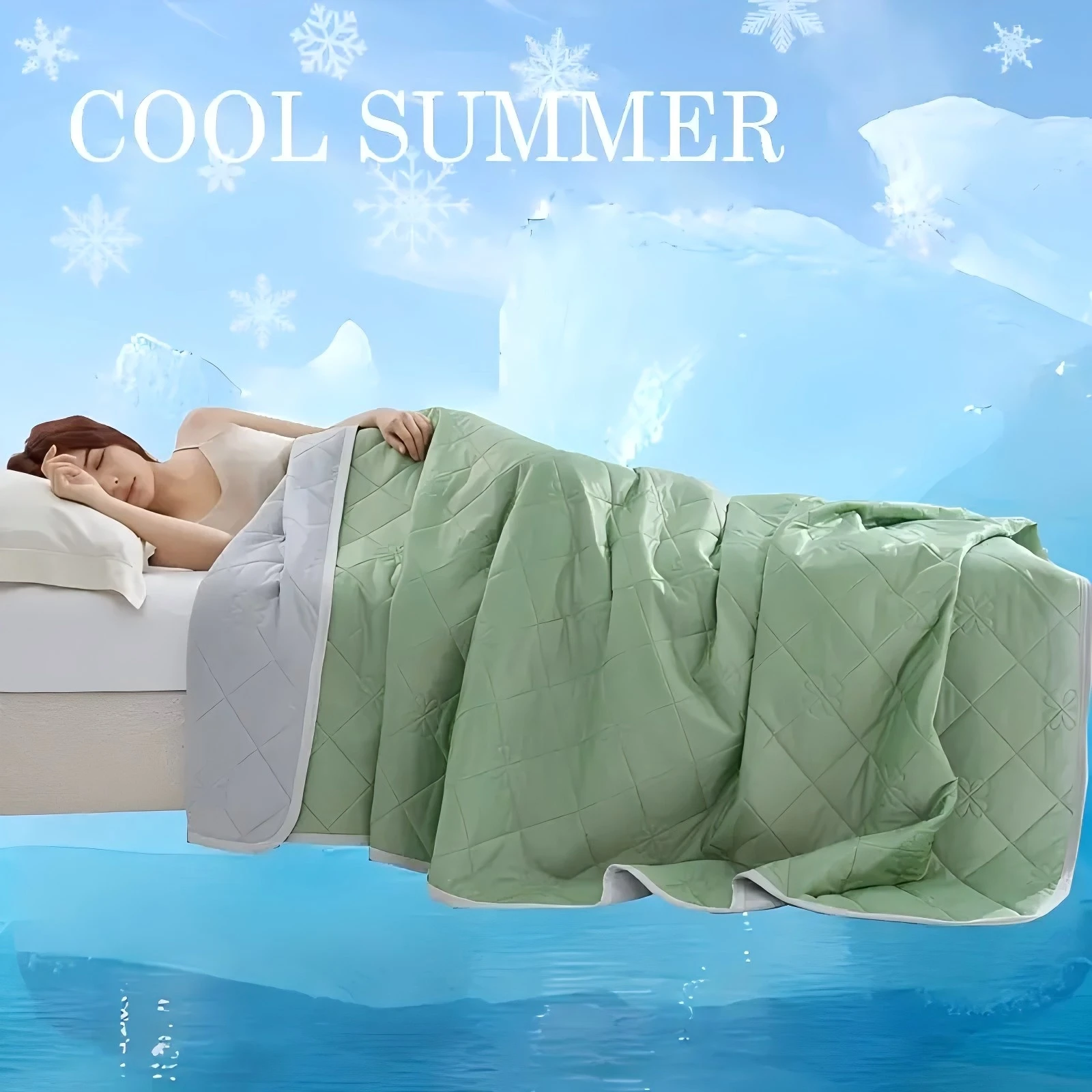 1pc Large Cooling Blanket for Hot Sleepers, Dual-Sided Soft & Lightweight Summer Bedding, Contemporary Geometric Pattern,
