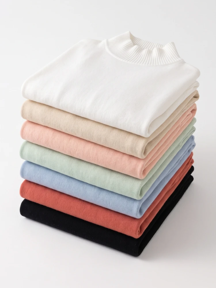 Autumn Winter Chic Bottom Women Sweaters Fashion Turtleneck Pullover Loose Long Sleeve Knitted Jumpers Soft Warm Pull Femme Top