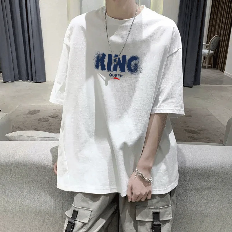 Men's White Oversized Short Sleeve T Shirt 