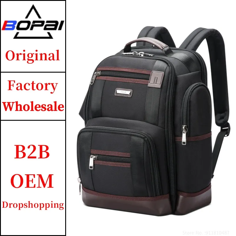 BOPAI Wholesale Men 15.6 Inch Laptop Waterproof Anti Theft Big Capacity Weekend Back Pack Business Nylon Travel Backpack