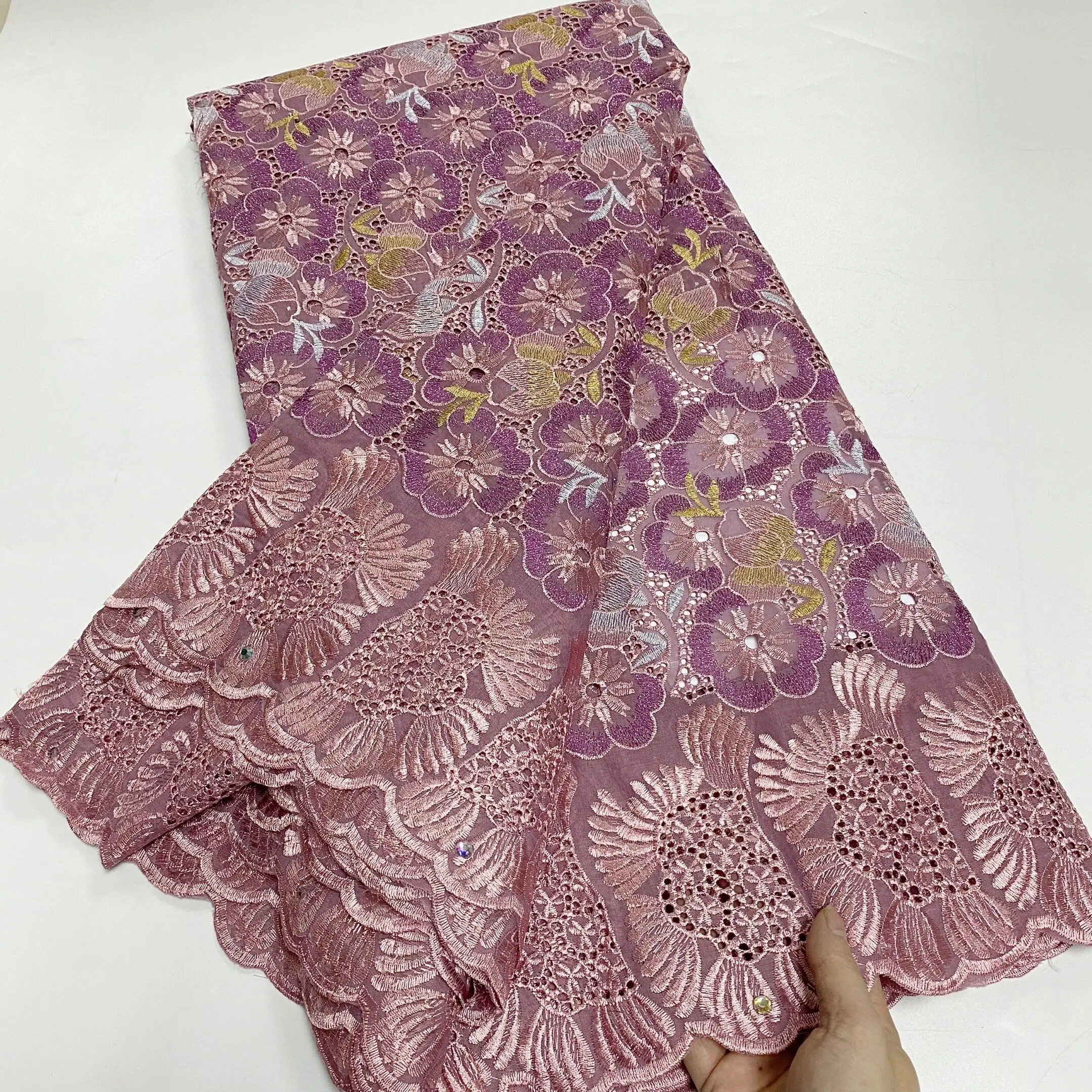 BE FINE 2023 Latest Swiss Voile Lace High Quality African Lace Fabric With Stones For Nigerian Woman OK7059