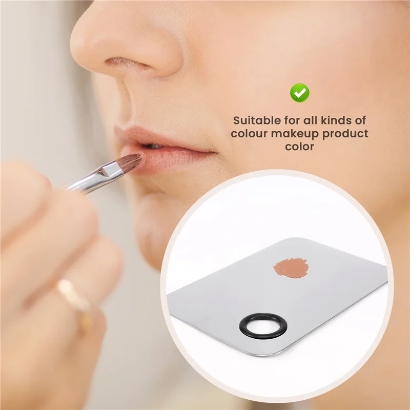 A05G-Paleta de maquillaje profesional, bandeja de maquillaje mixto, paleta de base líquida de acero inoxidable, herramientas de maquillaje de arte de acuarela