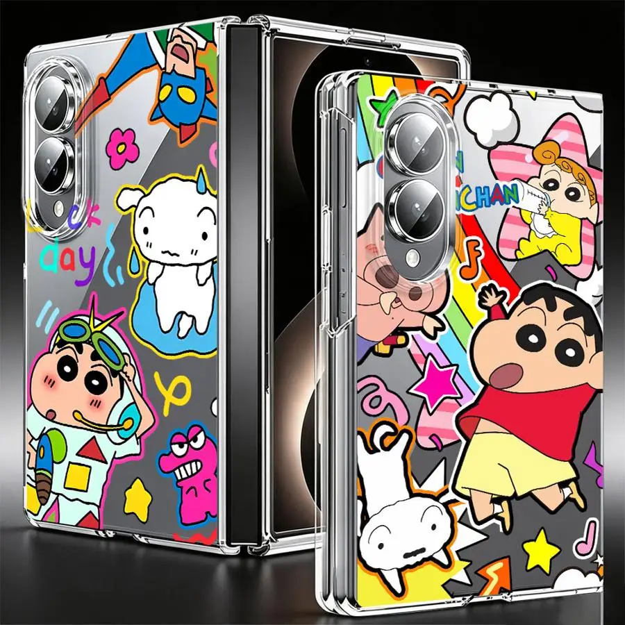 Colorful C-Crayon S-Shinchans Case for Samsung Galaxy Z Fold 8 ZFold8 Transparent Soft Phone Cover