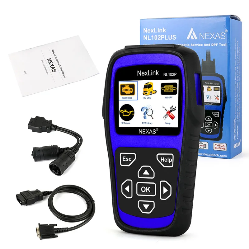 NEXAS NL102P heavy-duty truck detector OBD2 diagnosis 6&9 pin di esel HD DPF regeneration