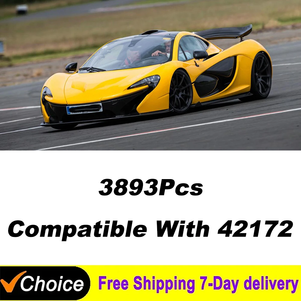 

In Stock 3893Pcs New Technical 42172 P1 Super Racing Car Building Blocks 1:8 Model Super Sports Cars Bricks Toys For Adult Gifts