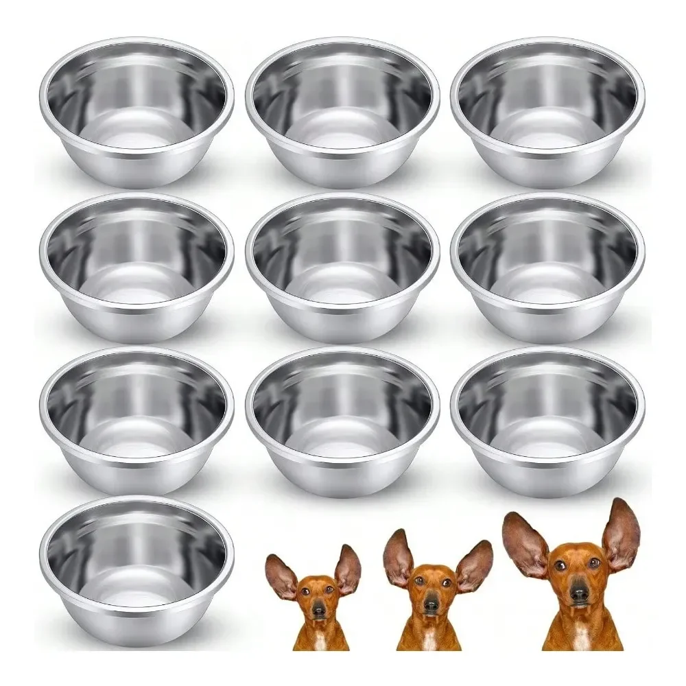 

Dog Supplies Dogs Accessories Pcs 8 Cup Metal Dog Bowls Stainless Steel Thickened Food Bowls Travel Kennel Food And Water Dish F