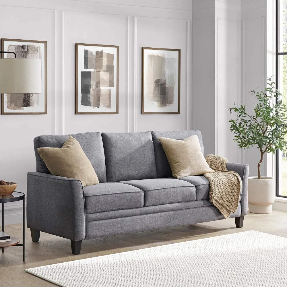 

81" 3 Seat Classic Modern Sofa, maximum weight capacity of 750lbs for cozying up for a nap, movie night, or conversation