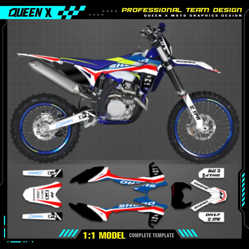 Queen X MOTOR Custom Team Graphics Decals Stickers Kit For Sherco Decal 2012 2013 2014 2015 2016  SE SE250 300 008