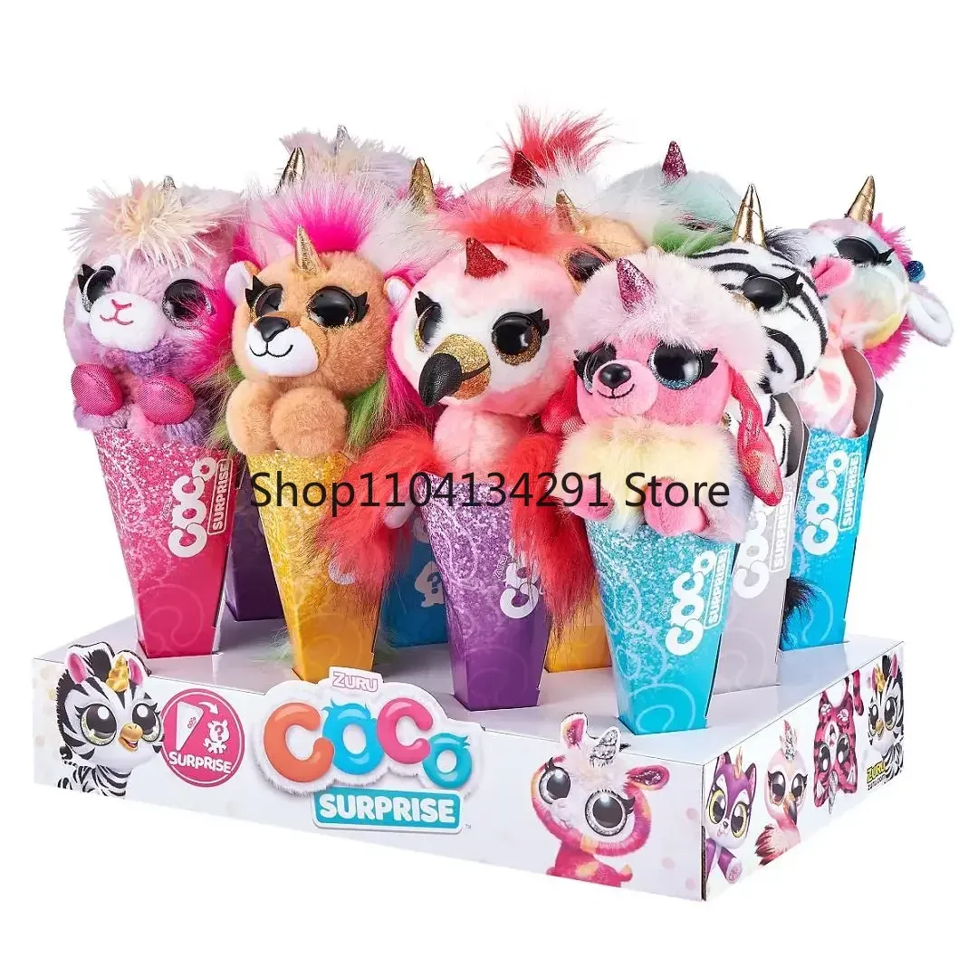 

ZURU Coco Surprise Fantasy Series Плюшевые игрушки Фламинго Единороги Львы Конус для мороженого Коллекционный сюрприз в конусе Плюшевый для девочки