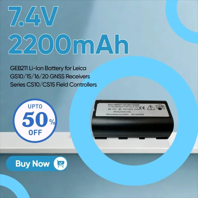 

Литий-ионный аккумулятор GEB211 7,4 В, 2200 мАч для полевых контроллеров Leica GS10/15/16/20 GNSS серии CS10/CS15