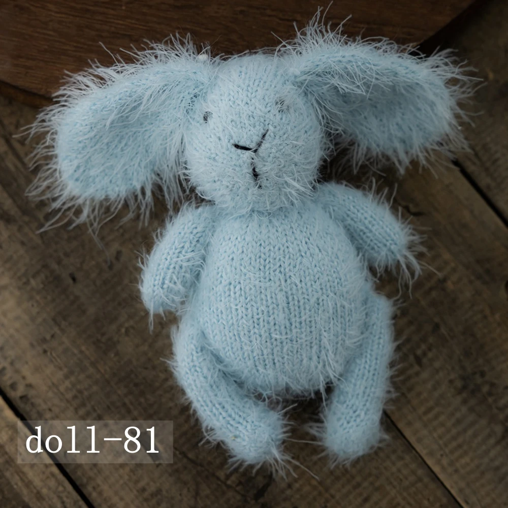 Hand-Gestrickte Bunny Spielzeug Neugeborenen Fotografie Requisiten Flauschigen Gefüllte Kaninchen Puppen für Neugeborenen Requisiten Baby Fotografie