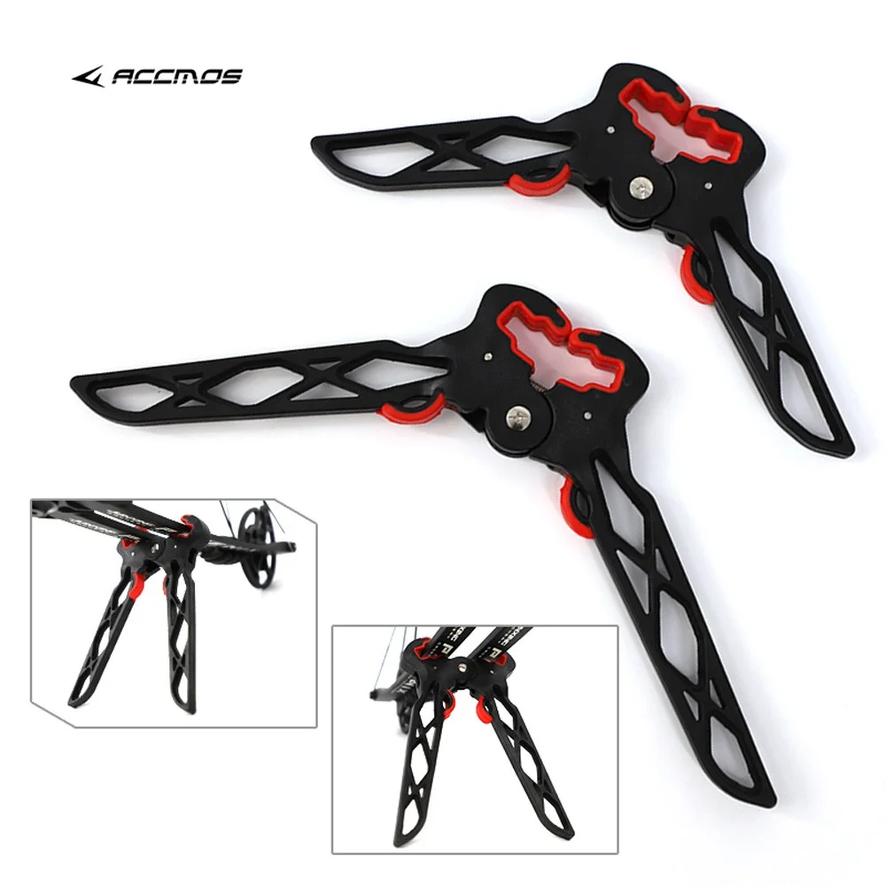 2 ขนาดยิงธนู Compound Bow ผู้ถือแร็คที่ถอดออกได้เป้าหมายยิง Recurve Bow Stand Arrow Kicks Stand Holder