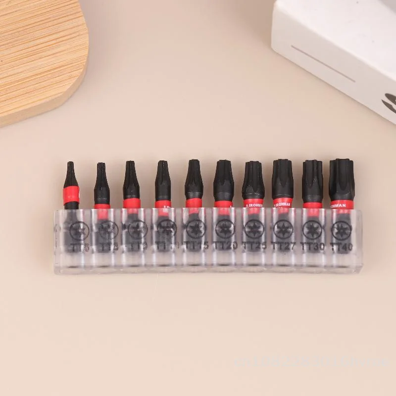 🧲 |   Jeu d'embouts de tournevis Torx 10/20/21 pièces, embouts étoile de sécurité magnétiques en acier noir S2 avec support Transparent maveraYY26 circulaire