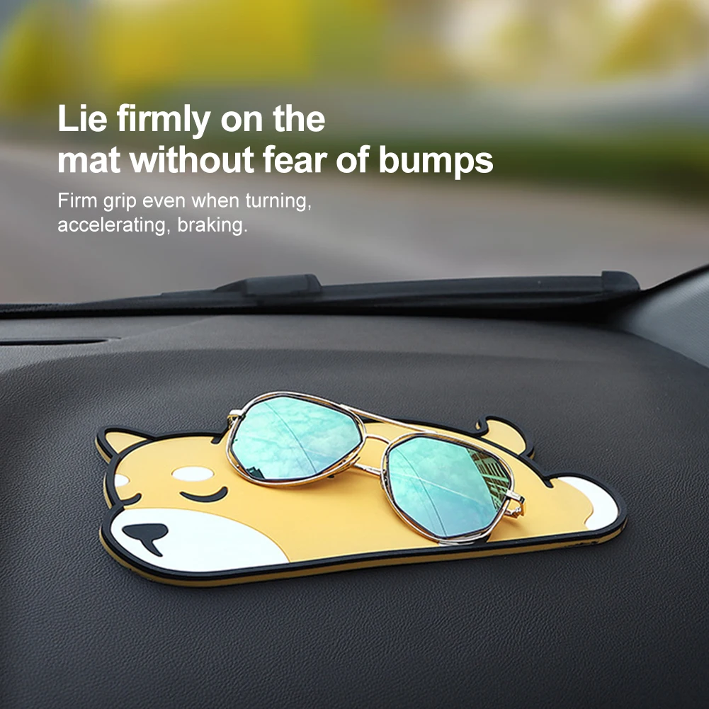 Car Anti-Skid Mat Cartoon Dashboard Non-Slip Phone Pad PVC Mat Heat-Resistant Washable Anti-skid Pad for Phone Key Card Holder