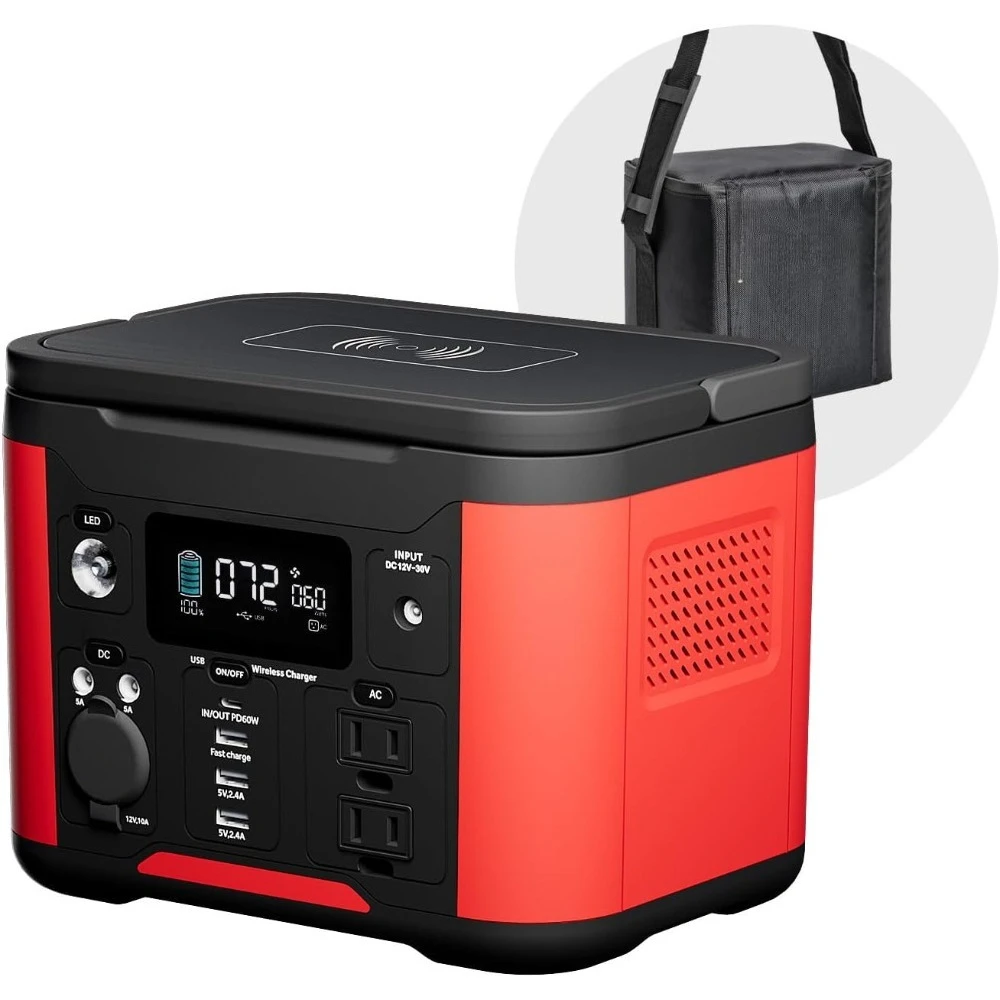 

296W Portable Power Station, Lithium, Solar Generator, 120V/300W (Peak 600W) Pure Sine Wave AC Outlet, USB-C PD 60W