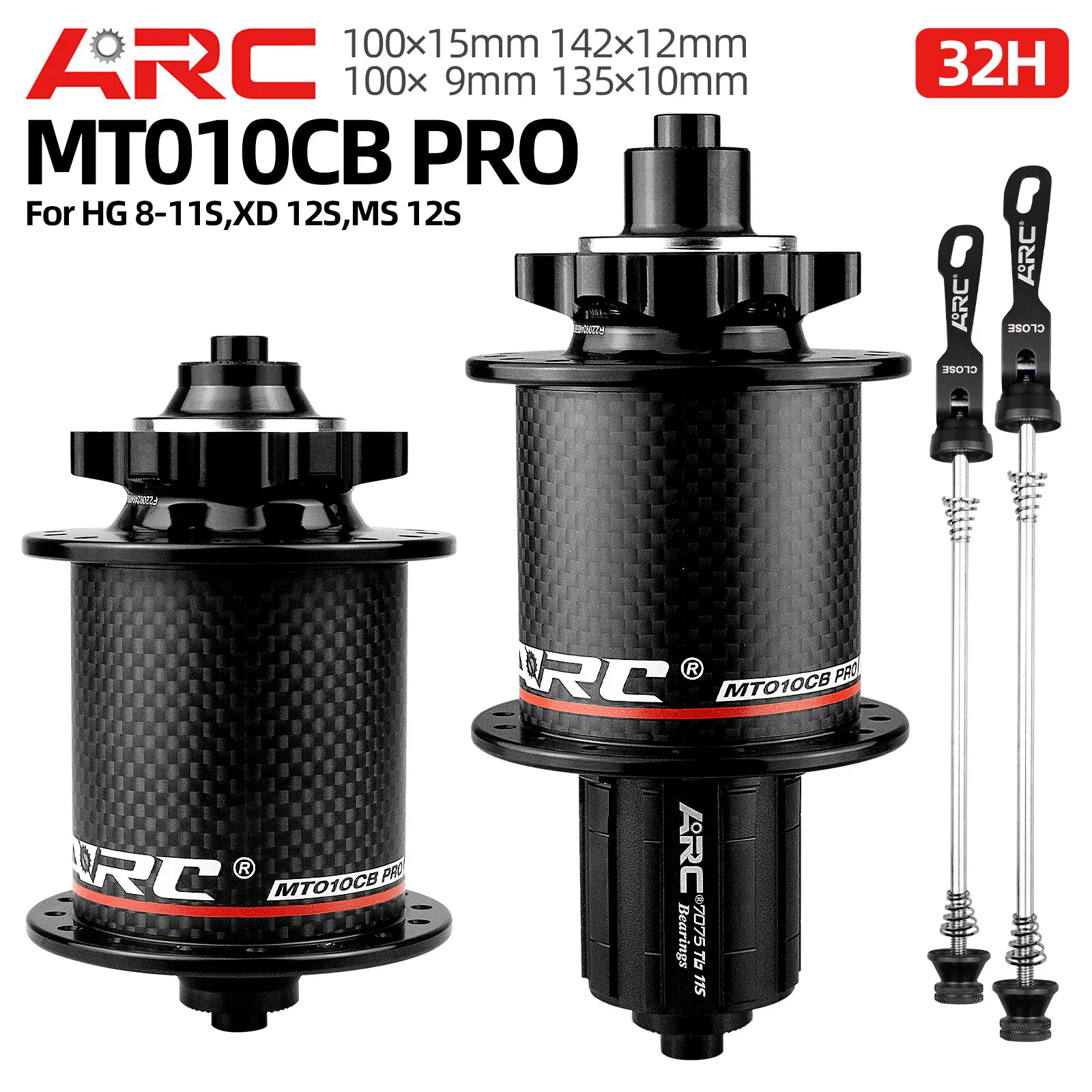 

MT010 PRO MTB mountain bike front rear carbon hub 32 holes MS XD HG Freehub qr thru bicycle hubs 32H 6 bolt brake hub 11 12 v