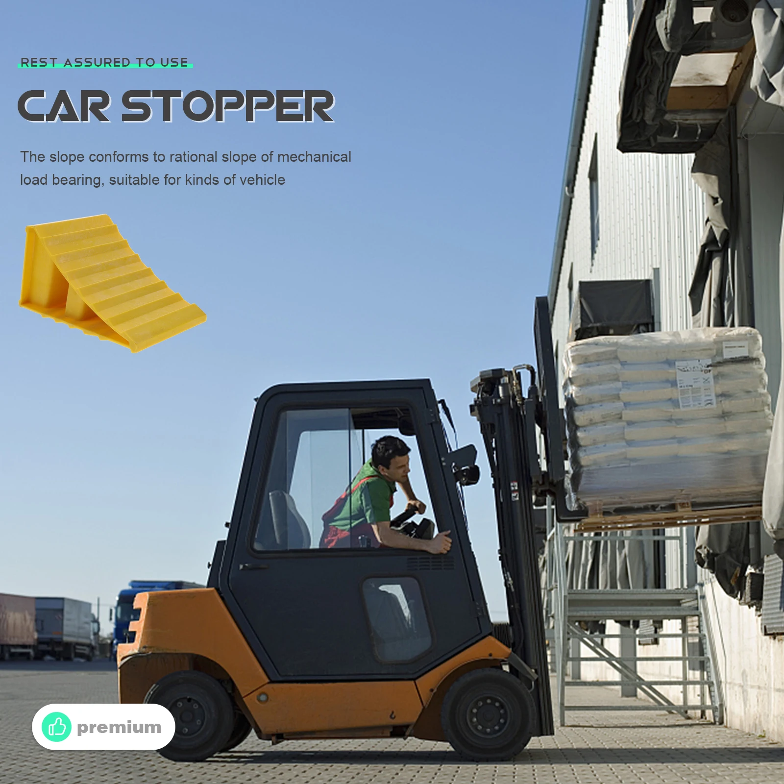 

Plastic Wheel Chock PE Material Car Stop Block Truck Accessories Tire Prevent Slipping Safety Long Life Durability